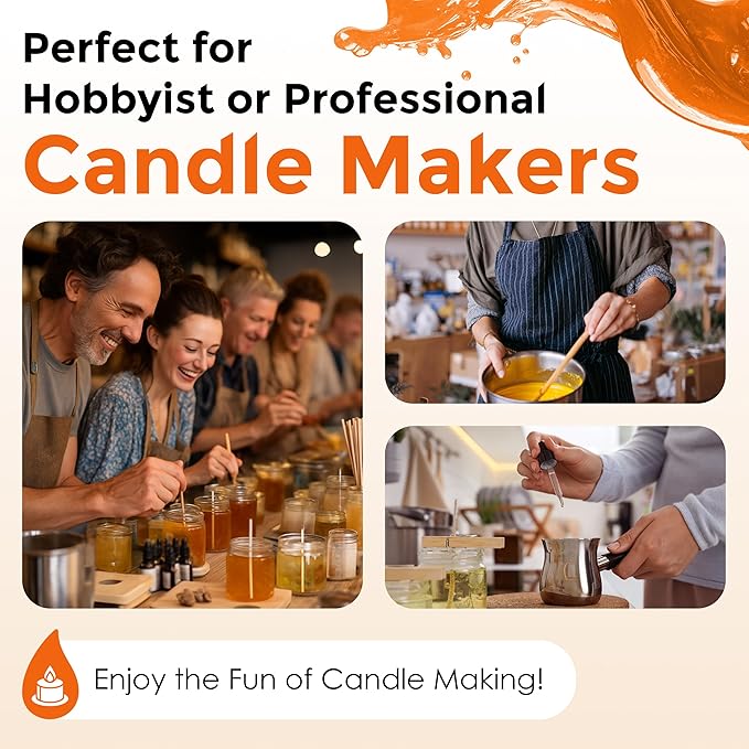 Orange Liquid Candle Dye (1 oz) - Made in the USA - Safe and Easy to Use - Pure and Simple Ingredients - Candle Making Supplies for Soy, Paraffin, Palm or Gel Wax - 10 Vibrant Colors to Choose from