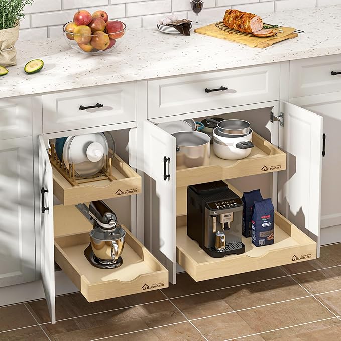 WelFurGeer Soft Close Pull Out Drawers for Cabinets, 8" W x 21" D Pull Out Cabinet Drawer with Heavy Duty Slides, Pull Out Cabinet Organizer, Cabinets Roll Out Drawers, Pull-Out Home Organizers