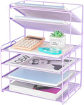 OPNICE 6-Tier Letter Tray Paper Organizer, Desk Organizers and Accessories, Desktop File Organizer, Office Desk Accessories for Office Supplies(Purple)