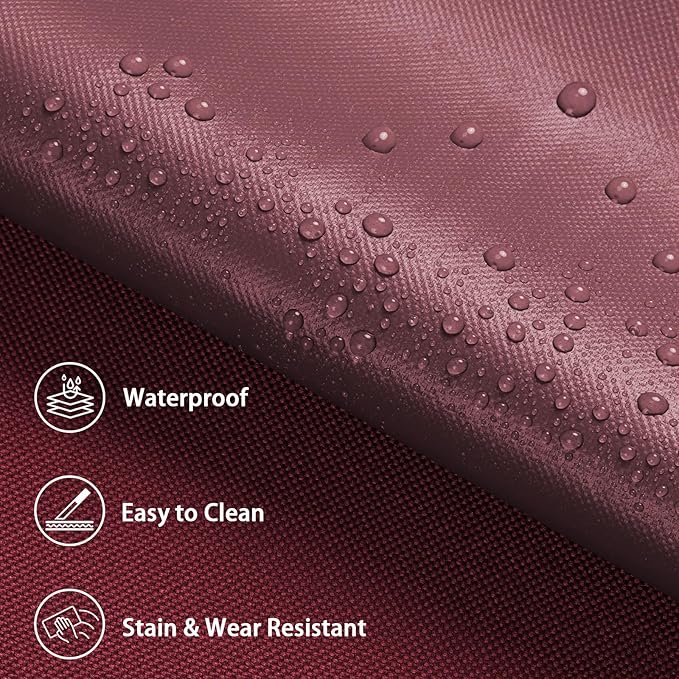 Waterproof Marine Canvas Fabric by The Yard 58"W 600D PVC Backing Water-Resistant Polyester Fabric Upholstery Material for Outdoor Indoor Marine Awning Tent Boat Furniture Cover DIY, 3 Yards Wine Red