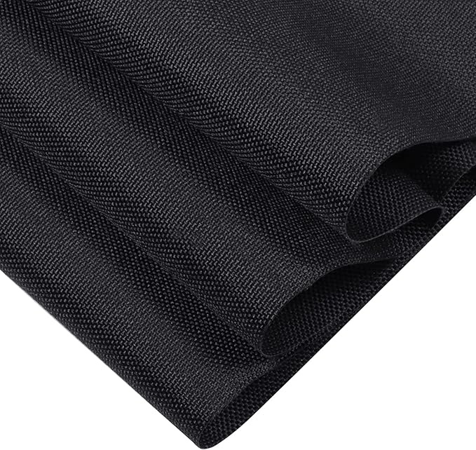 Soft Waterproof Canvas Fabric PU Backing, 600 Denier Ripstop UV Protection 48 x 60 Inch Canvas Cordura Fabric for Outdoor/Indoor, DIY Crafts, Bags, Awning, Marine, Furniture Cover(Black)