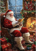 MEIYUDA Christmas Santa Claus Diamond Painting Kits for Adults, 5D Santa Claus Diamond Art Kits for Beginners, DIY Gem Art Crystal Painting for Home Wall Decor Gift 12x16inch