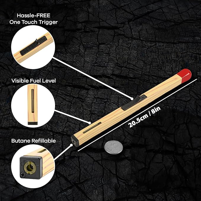 Match Stick Shaped Multipurpose Butane Lighter (2 Pack)
