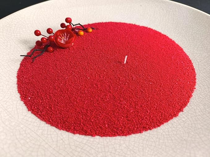 DRMAISON Pearled Candle Wax Sand DIY Kit - 35.3 oz, Bright Red, Non-Toxic&Smoke-Free, Refillable with 60 Wicks, Long-Lasting Flame, Highly Customizable for Wedding, Party&Holiday Decor