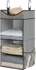 StorageWorks Hanging Closet Organizer, 3-Shelf Hanging Closet Shelves with Top Shelf, 12 ¾" W x 12 ¾" D x 32" H, Extra-Large Space, Blue & Gray