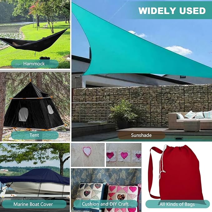 1200D Thicken Waterproof Canvas Fabric by The Yard 58" W Water-Resistant Polyester Fabric Heavy Duty Outdoor Upholstery Material for Chair Patio Cushion Furniture Cover Sewing DIY, 1 Yard Teal