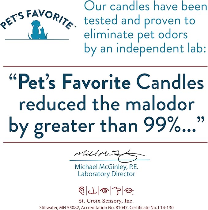 Pet's Favorite Pet Friendly Candles with a Natural Fiber Wick, Clean Burning Long Lasting with a 70 Hour Burn Time, Lemon Zest Pack of 2