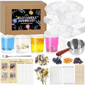 Jcoos Jelly Candle Making Kit, DIY Jelly Wax Melts, Candle Making Kit for Adults, 1.5 lb Gel Wax for Candle Making, Candle Wick, Dried Flowers, Conch, Sand, Dye, Crafting Valentine's Day Gift