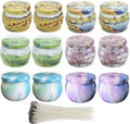 12 Pcs 4oz Candle Tins for Candle Making Empty Candle Tins with Lids Candle Jars Candle Containers Bulk (wicks included)