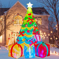 COMIN 7 FT Christmas Decorations Inflatables Tree Outdoor Blow Up Yard Gift Box with Built-in LEDs for Indoor Party Garden Lawn Decor