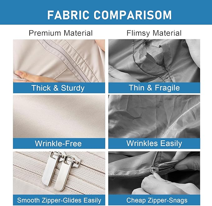 2PCS Comforter Storage Bag, 2-Layer Zipper Large Capacity Storage Bag, Ultra Space Saving Self Compression Storage Bags for Comforters, Clothes, Pillows, Duvet and Bedding Sets (Beige, Large)