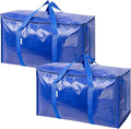 TICONN 2 Pack Extra Large Moving Bags with Zippers & Carrying Handles, Heavy-Duty Storage Tote Moving Boxes for Space Saving (2 PK, 30 Gallon)