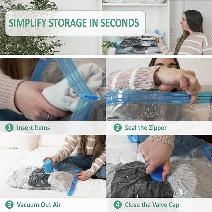 Cozy Essential Travel Vacuum Storage Bags with Rechargeable Cordless USB Pump, Space Saver Bags for Luggage, Suitcase, Carry-On, for Clothes, Blankets, Bedding & Seasonal Storage,35 Combo