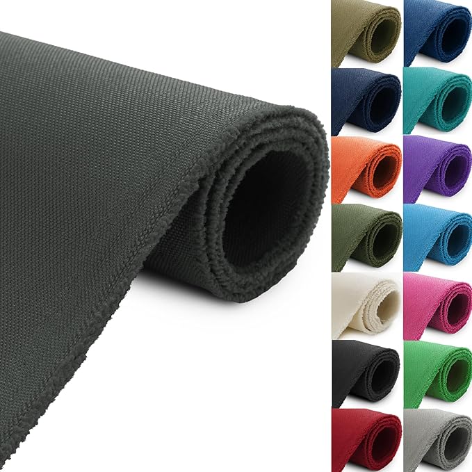Thickened Waterproof Canvas Fabric by The Yard 1200D 58" W Outdoor Upholstery Material Heavy Duty Fabric Water Resistant Sewing Material for Chair Patio Cushion Purse Bag 12 Yard Grey