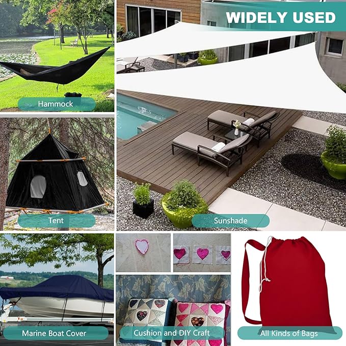 1200D Thicken Waterproof Canvas Fabric by The Yard 58" W Water-Resistant Polyester Fabric Heavy Duty Outdoor Upholstery Material for Chair Patio Cushion Furniture Cover Sewing DIY, 1 Yard White