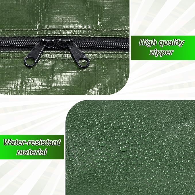6 Pcs 66 Gallon Extra Large Moving Bags Heavy Duty Storage Bag with Strong Zipper Handle Foldable XXL Jumbo Storage Tote Packing Moving Box for College Dorm Travel Cloth Duffle (Army Green)