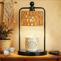 Candle Warmer Lamp with Timer Dimmer, Candle Warmer for Jar Candles Lights, Boho Candle Lamp Warmer with 2 Bulbs, Birthday Gifts for Women, House Warming Gifts New Home Decor, Black