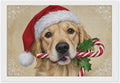 Diamond Painting Kits for Adults - Christmas Golden Retriever Puppy in Santa Hat with Candy Cane Painting DIY 5D Full Drill Diamond Dots Paintings with Diamonds Gem Art And Crafts Home Decor 8"x12"