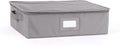 Covermates Keepsakes Zip-Top Storage Box Set, 3 Pack Heavy Duty Polyester Organizer Bins, Stackable Design, ID Window, Reinforced Handles, Closet Home Storage, Graphite
