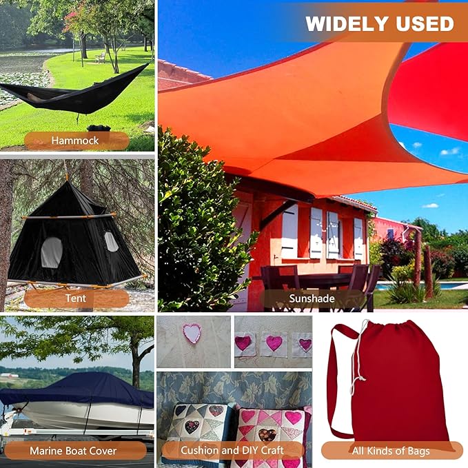 1200D Thicken Waterproof Canvas Fabric by The Yard 58" W Water-Resistant Polyester Fabric Heavy Duty Outdoor Upholstery Material for Chair Patio Cushion Furniture Cover Sewing DIY, 10 Yards Orange