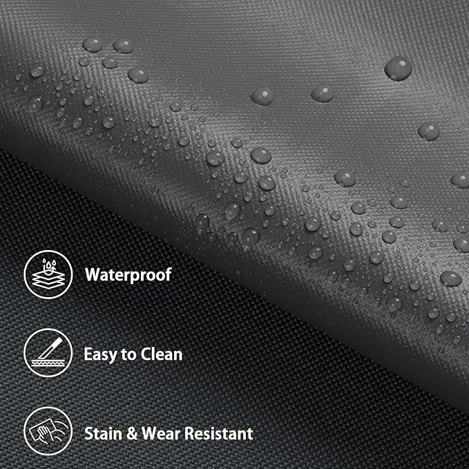 Waterproof Marine Canvas Fabric by The Yard 58"W 600D PVC Backing Water-Resistant Polyester Fabric Upholstery Material for Outdoor Indoor Marine Awning Tent Boat Furniture Cover DIY, 1 Yard Dark Grey