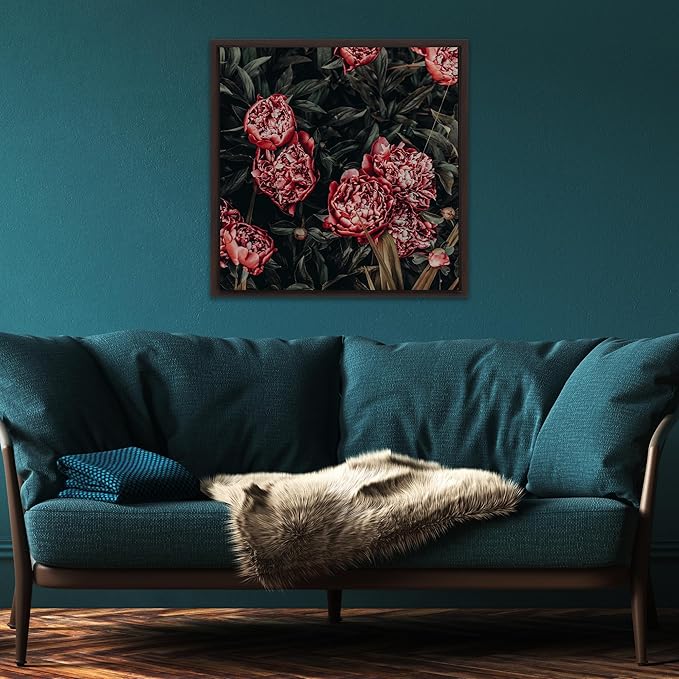 PIXY CANVAS Floater Frame 20x20 for 3/4 (0.75) inch Deep Canvas Paintings/Canvas Prints/Wood Canvas Panels/Wall Art/Wall Decor/Home Decor/Artwork (Dark Walnut, 20 x 20 inch, Square)
