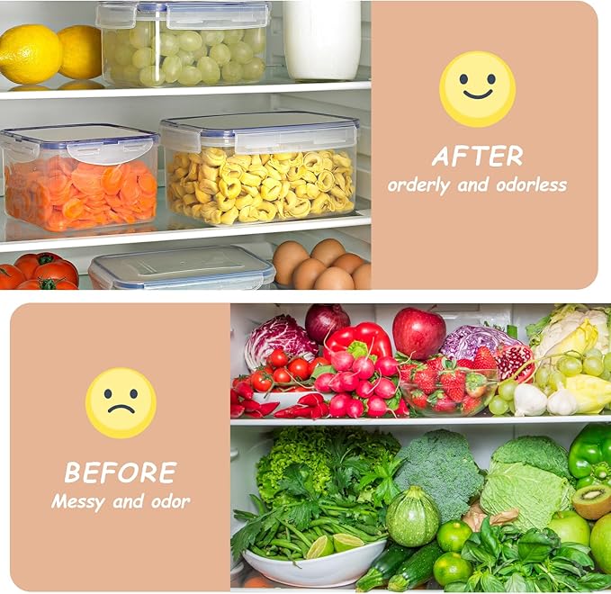 32 PCS Plastic Food Storage Containers with Lids Airtight, BPA-Free Leakproof Meal Prep Container Set for Kitchen Storage Reusable, Microwave Dishwasher Safe Stackable with Labels & Marker
