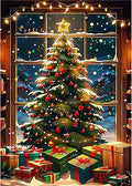 MOGTAA Christmas Tree Diamond Art Kits for Adults, 5D Full Drill Winter Diamond Painting Kits for Adults Beginner, DIY Round Diamond Dots for Adults, Gem Art for Home Wall Decor 12 X 16 Inch