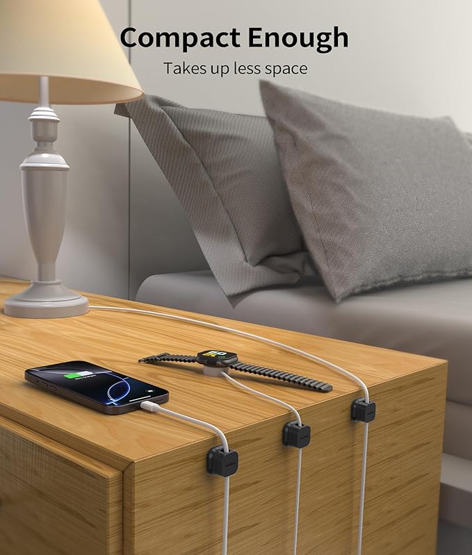 9 Pack Magnetic Cable Clips Cord Organizer,Desk Cable Management Accessories,Cord Clips,Adhesive USB Wire Holder Keeper Organizer for Home Office Desk Phone Car Wall Desktop Nightstand cable organizer