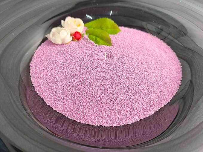 DRMAISON Pearled Candle Wax Sand DIY Kit - 35.3 oz, Light Purple, Non-Toxic&Smoke-Free, Refillable with 60 Wicks, Long-Lasting Flame, Highly Customizable for Wedding, Party&Holiday Decor