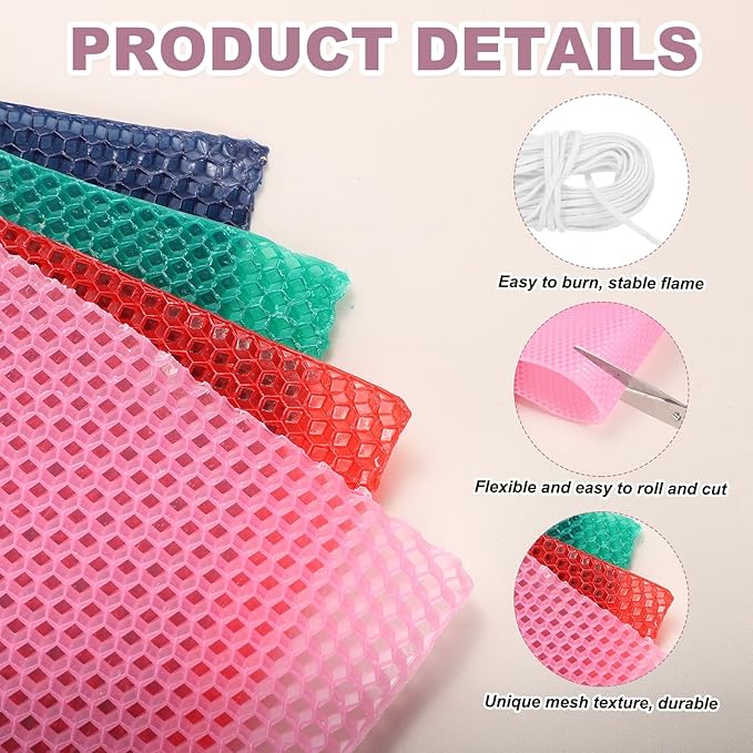 MECCANIXITY Beeswax Candle Making Kit,8x8 Inch 10pcs Dark Brown Beeswax Candle Sheets with 1pcs Cotton Wick for DIY Craft Gift Making
