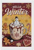 Diamond Painting Kits for Adults - Hello Winter Ice Cream & Gingerbread Snowflakes & Candles Painting DIY 5D Full Drill Diamond Dots Paintings with Diamonds Gem Art And Crafts Home Decor 8"x12"