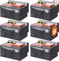 ElegantArray 6 Pack Moving Bags Heavy Duty, Moving Boxes, Storage Bags with Zipper & Handles & Tag for College & Dorm Moving Supplies Grey Laundry Hamper Bag, Foldable Space-saving Totes (93L, Grey)