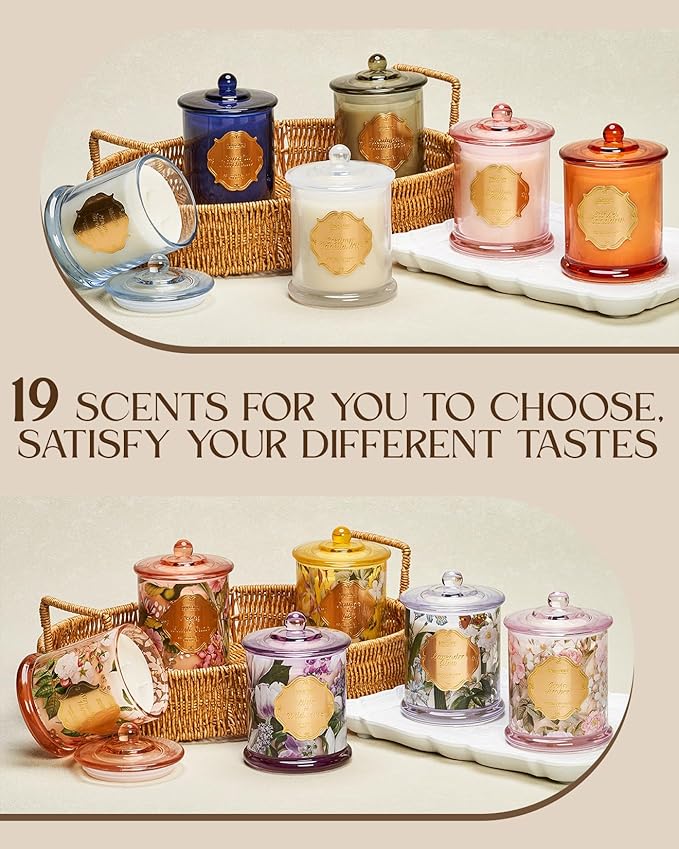 M&SENSE Peaceful Patchouli Soy Candles for Home Scented, Organic Non Toxic 2 Wick 12.7oz 75 Hour Long Lasting, Winter Candle for Spa Meditation Relaxation, Housewarming New Year Gifts