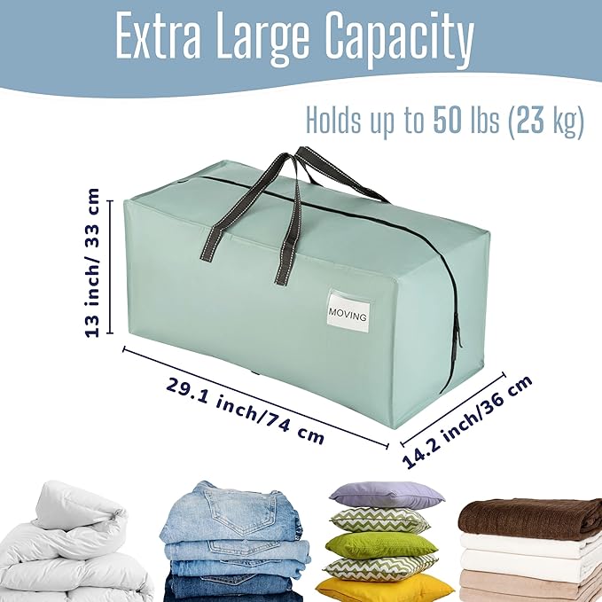 VENO 10 Pack Heavy Duty Moving Bags with Backpack Straps, Zippers & Handles, Extra Large Packing Bags for College Dorm Essentials, Moving Supplies Alternative to Cardboard Moving Boxes