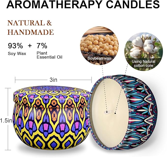 Scented Candle Gift Set, 12 Pack, 300 Hour Long Lasting Soy Wax Fragrance Set, Birthday for Women with Gifts Box.