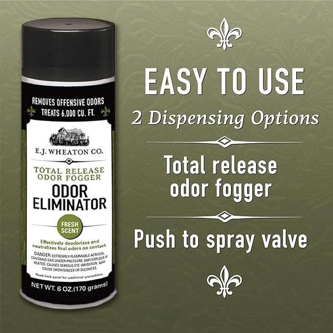 E.J. Wheaton Odor Eliminator, Total Release Odor Fogger, 3 Pack, Effectively Deodorizes and Neutralizes Foul Odors on Contact, Fresh Scent (6 OZ)