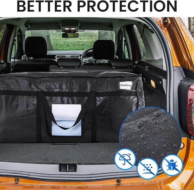 TAILI 69 Gallon Extra Large Storage Bags, XXL Black Heavy Duty Moving Bags For Storage with Visible Window, Wrap Around Handles, Totes for Space Saving, Alternative to Moving Boxes