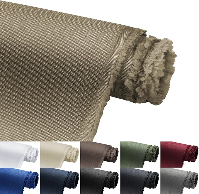Waterproof Marine Canvas Fabric by The Yard 58" W 600D PVC Backing Water-Resistant Polyester Fabric Upholstery Material for Outdoor Indoor Marine Awning Tent Boat Furniture Cover DIY, 15 Yards Khaki