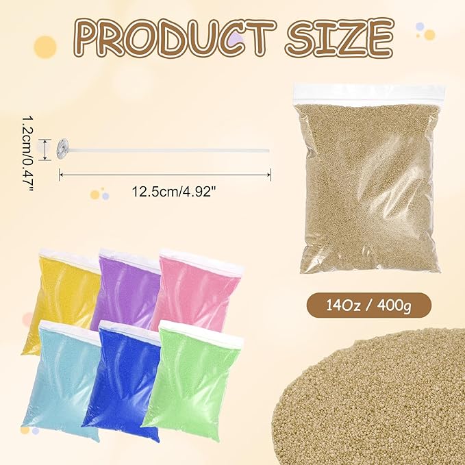 MECCANIXITY Pearled Sand Candles with 30 Pcs Wicks 14Oz / 400g Candle Beads Refillable Powder Sand Wax Making Kit for Thanksgiving Christmas Wedding Party DIY Home Crafts, Khaki