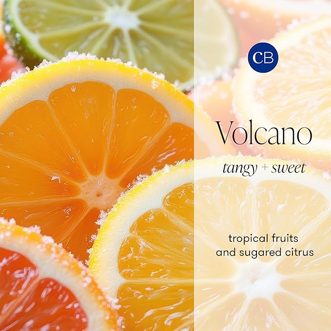 Capri Blue Volcano Printed Travel Tin Jar Candle - Luxury Candle with a Long Lasting Soy Wax Blend - Scented with Tropical & Fruity Fragrance (White Color, 8.5 oz)