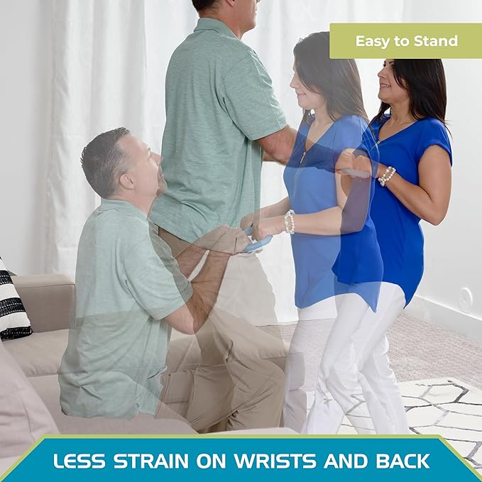 Stander Handy Handle, Lift Assist Device for Elderly and Disabled, Patient Standing Aid for Handicapped, Blue with Rubber Grip