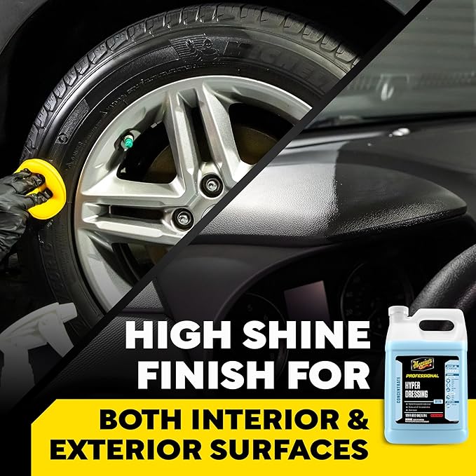 Meguiar's D17001 Hyper Dressing - 1 Gallon – Give Your Car’s Trim Pieces the Best Shine & Gloss (Pack of 4)