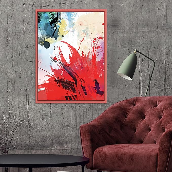 Pixy Canvas Floater Frame 20x40 for 0.75 inch Deep Canvas Paintings/Canvas Prints/Wood Canvas Panels/Wall Art/Wall Decor/Home Decor/Artwork, (Pastel Red/Pink, 20 x 40 inch, Portrait)