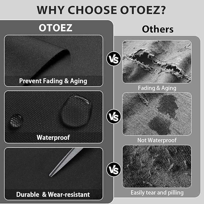 OTOEZ 600D Waterproof Canvas Fabric by The Yard, Fade & UV Resistant Outdoor Upholstery Material 58" W Water Resistant Cordura Polyester Fabric for Marine Boat Awning Tent Chairs DIY, 1 Yard Black