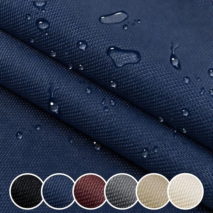 Waterproof Canvas Cloth Fabric by The Yard 60" W 600D Oxford Polyester Upholster Fabric Water Resistant Material for Outdoor Furniture Chair Cushion Cover DIY Sewing (5 Yards, Navy Blue)