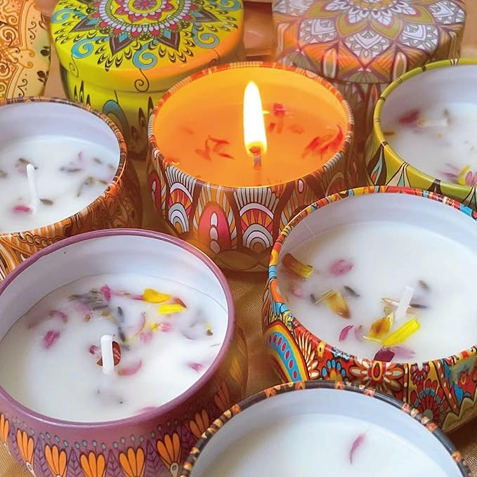 9 Bags Set Dried Flowers - Candle Making Soap Making DIY Candel Natural Flowers-,Lily,Don't Forget Me,Lavender,Mint Leaf,Rose Petal, Red Rose,Globe Amaranth,Chrysanthemum.