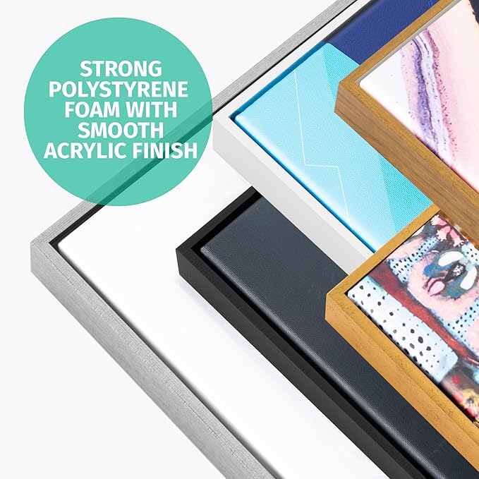 Pixy Canvas Floater Frame 12x18 for 1-1/2 (1.5) inch Deep Canvas Paintings/Canvas Prints/Wood Canvas Panels/Wall Art/Wall Decor/Home Decor/Artwork (Pastel Red/Pink, 12 x 18 inch, Landscape)