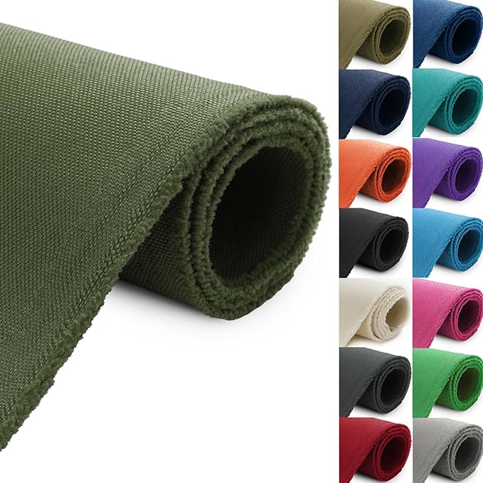Thickened Waterproof Canvas Fabric by The Yard, 1200D 58" W Outdoor Upholstery Material Heavy Duty Fabric Water Resistant Sewing Material for Chair Patio Cushion Purse Bag, 1 Yard Army Green