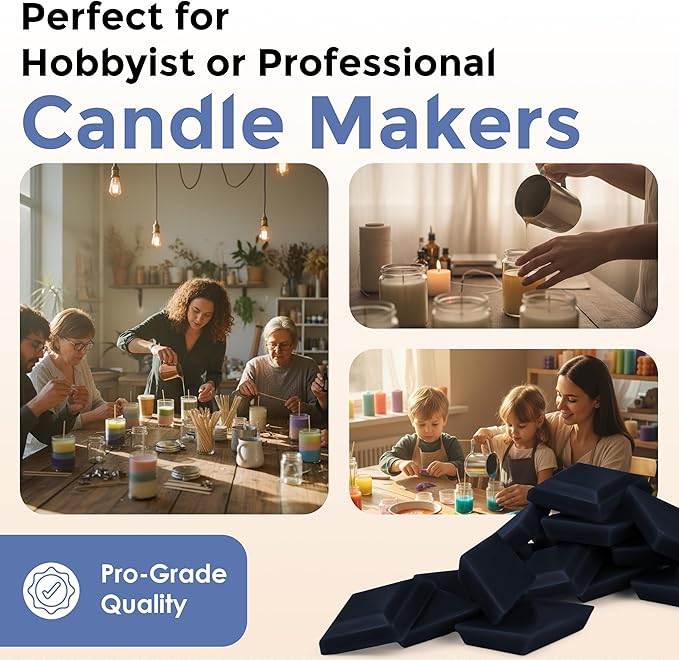 Colonial Blue Candle Dye - Made in The USA - Premium Dyes - Highly Concentrated - Candle Supplies for Soy or Paraffin Candle Wax - Great for Every Candle Making Kit - 50 Dye Chips